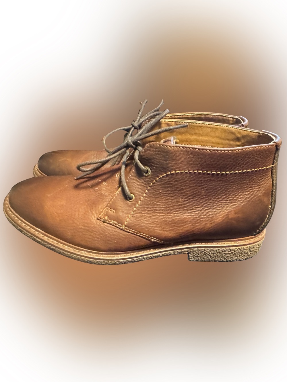 Lucky Brand Men's Tan Brown Leather Chukka Boots